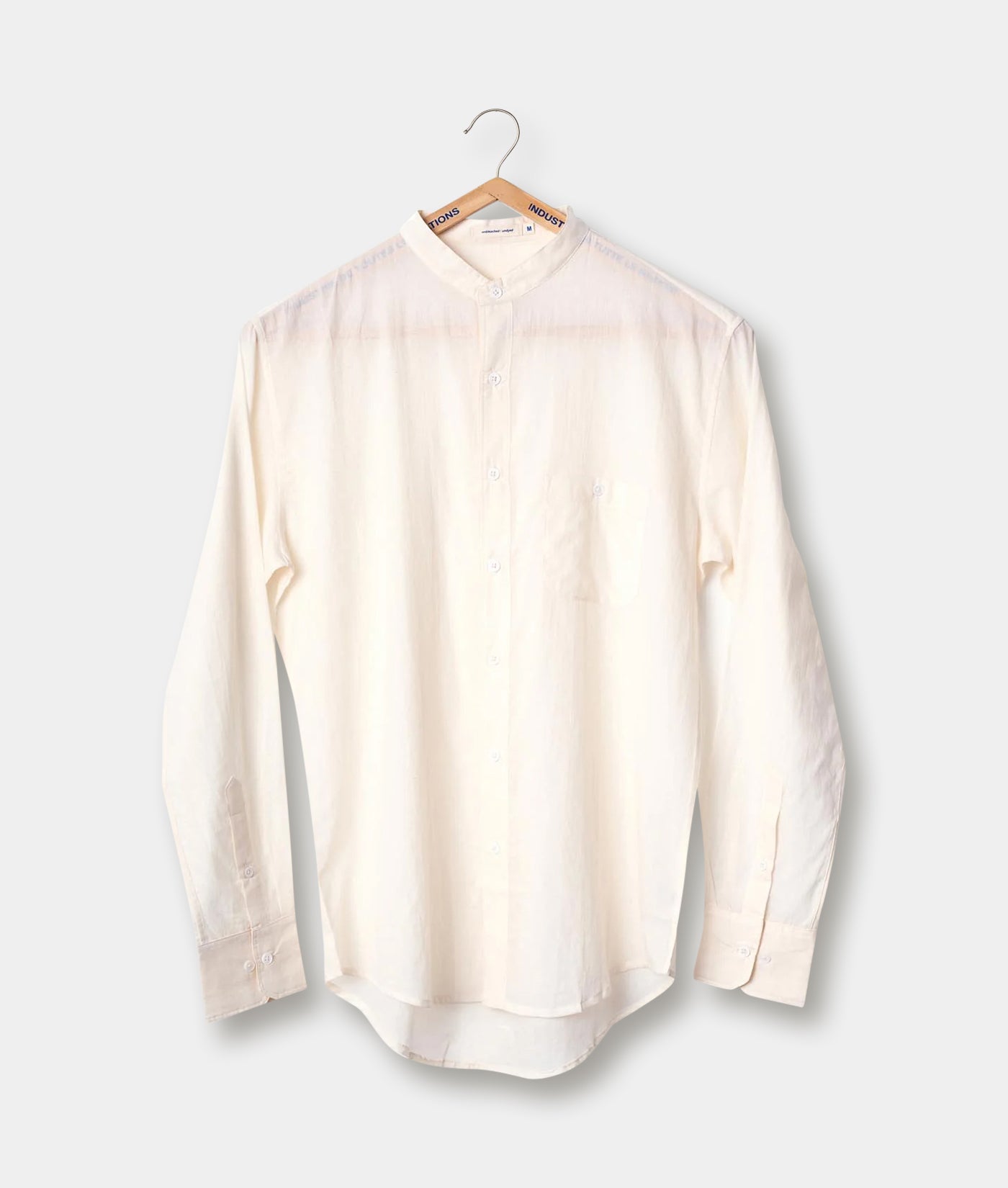 Band Collar Madras Shirt - Long Sleeve