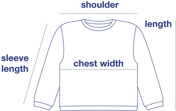 Alpaca Cropped Sweater size chart measurement diagram
