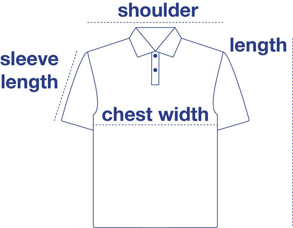 Sport Polo size chart measurement diagram
