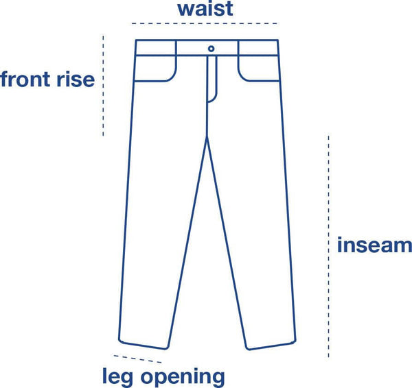 New Jeans size chart measurement diagram