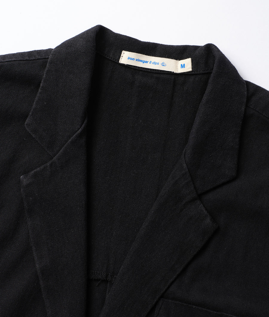 Black iron vinegar jacket, displayed flat - Industry of All Nations