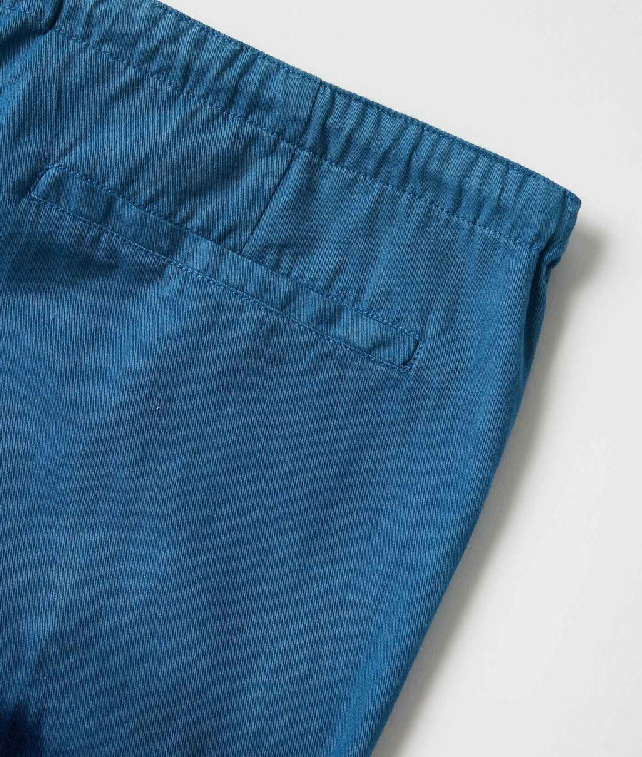 Close-up of the Clean Board Shorts in Eclipse, highlighting the back pocket detail and organic cotton fabric.