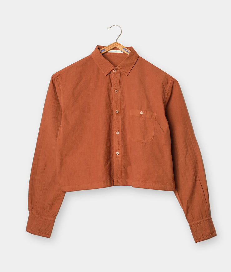 Cropped Madras Shirt LS
