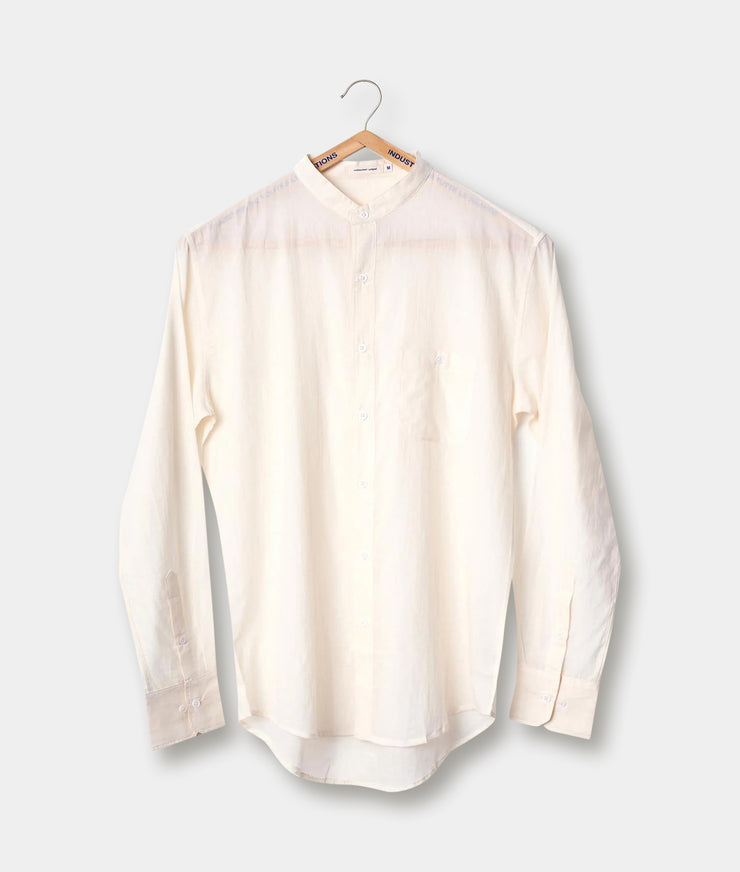 Band Collar Madras Shirt - LS - Lightweight