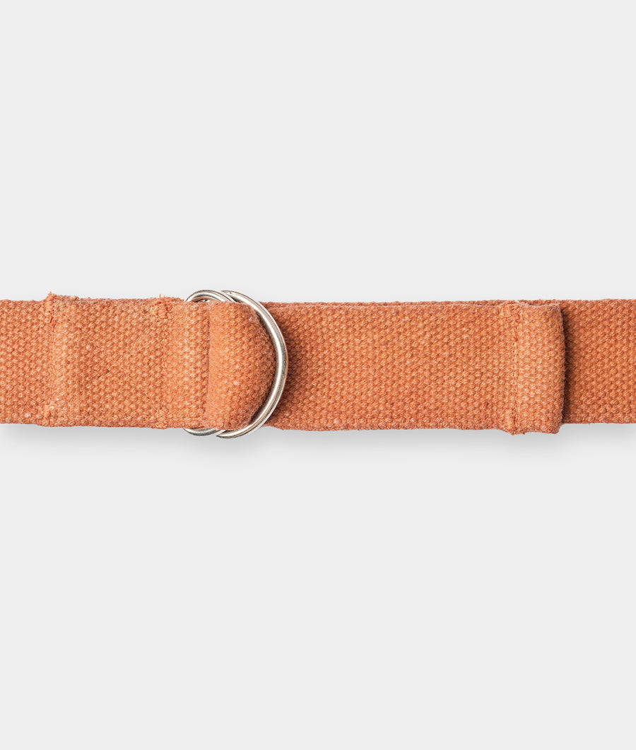Orange canvas belt with silver-tone metal ring detail - Industry of All Nations