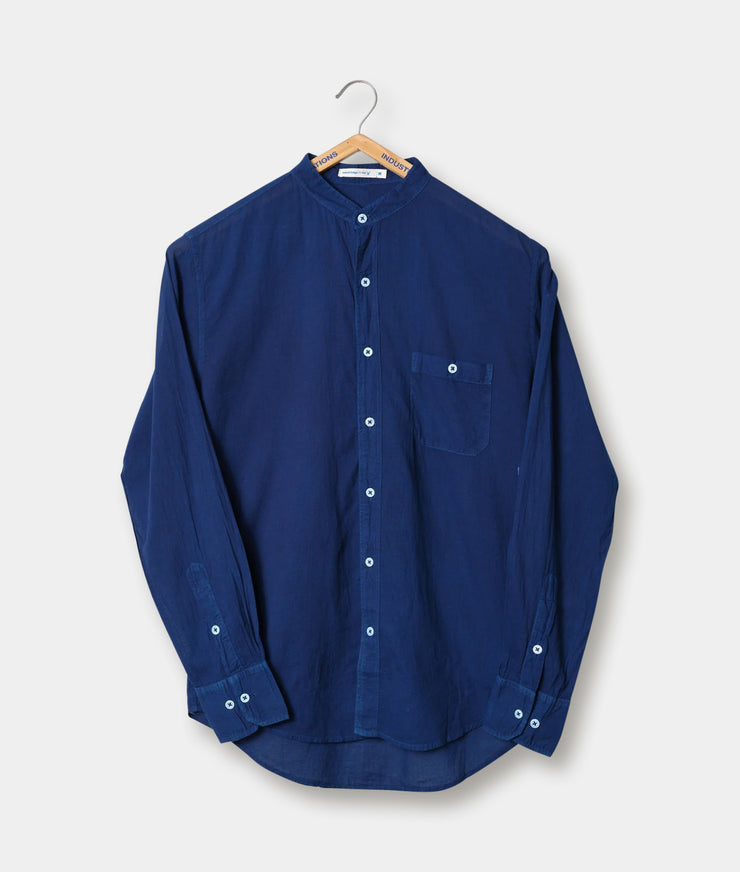 Band Collar Madras Shirt - LS - Lightweight