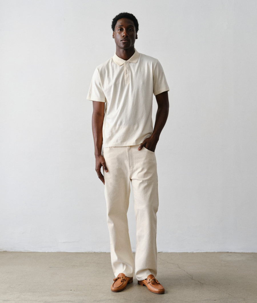Man wearing IOAN New Jeans in Coco
