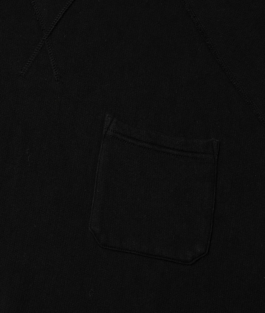 Black cotton jersey hoodie with chest pocket detail - Industry of All Nations
