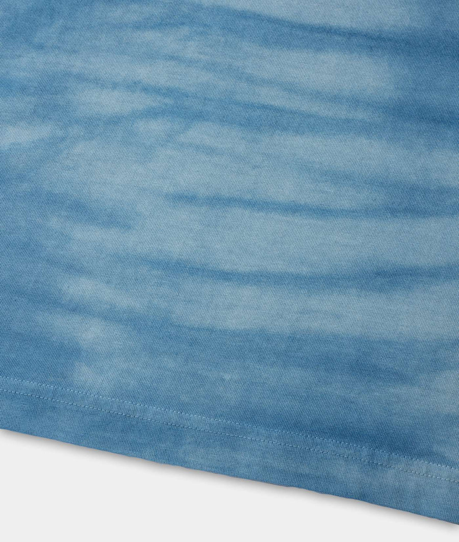 Closeup image of a blue cotton fabric with a woven texture - Industry of All Nations