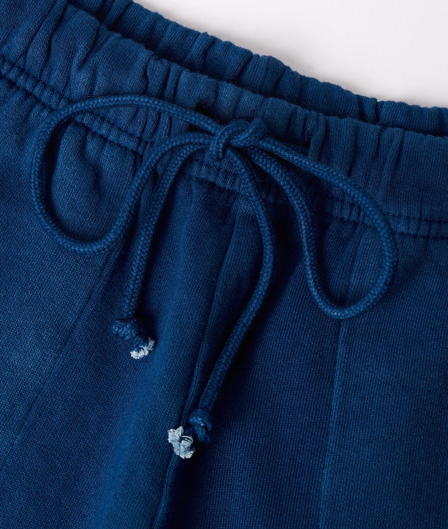 Navy blue organic cotton shorts with drawstring detail - Industry of All Nations
