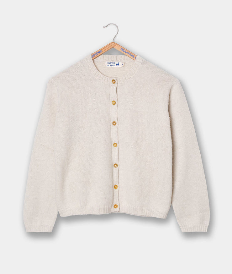 Alpaca Cropped Cardigan - ACRC-WH-XS - Industry of All Nations