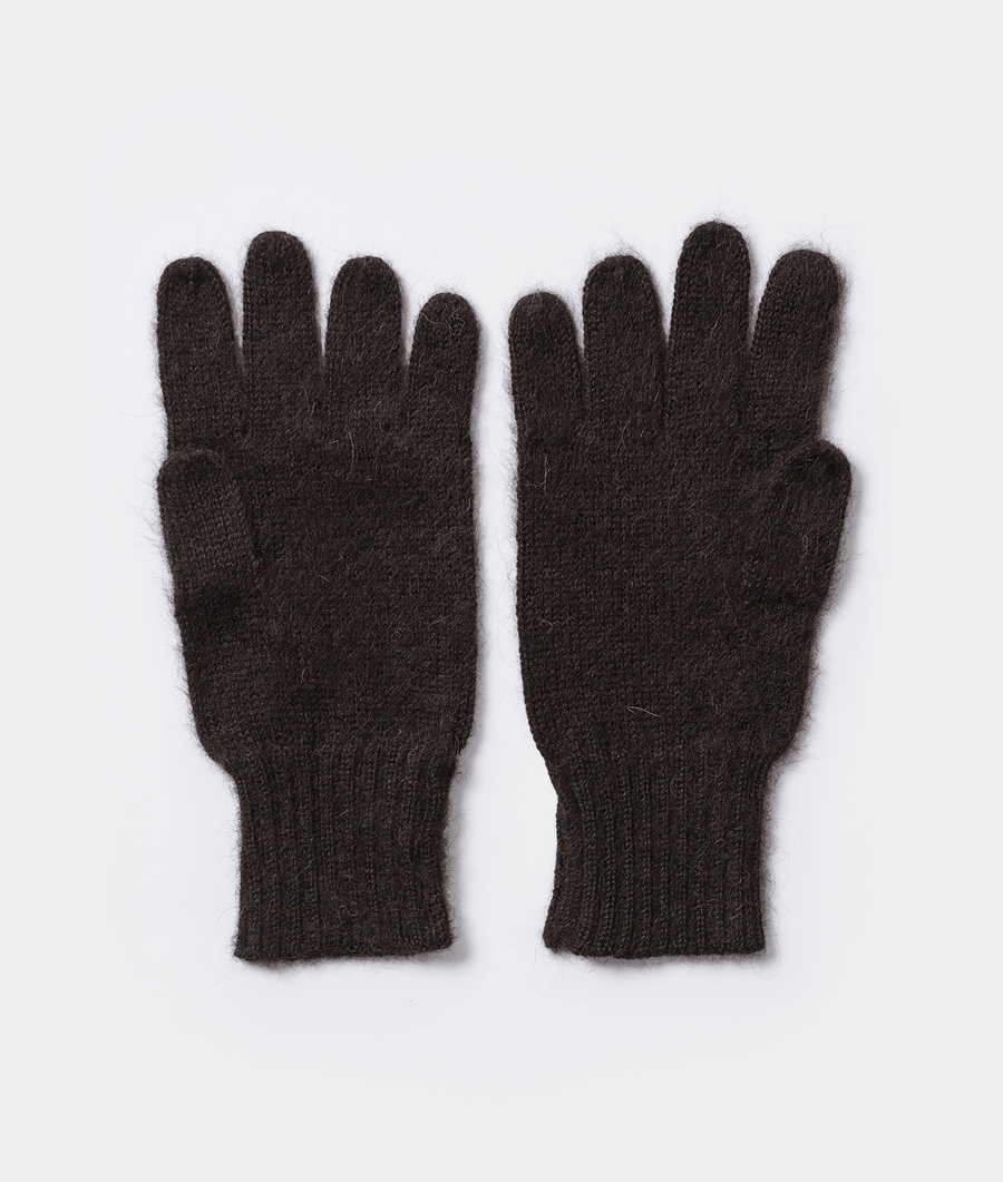 Black wool gloves, displayed in a flat lay on a plain white background - Industry of All Nations