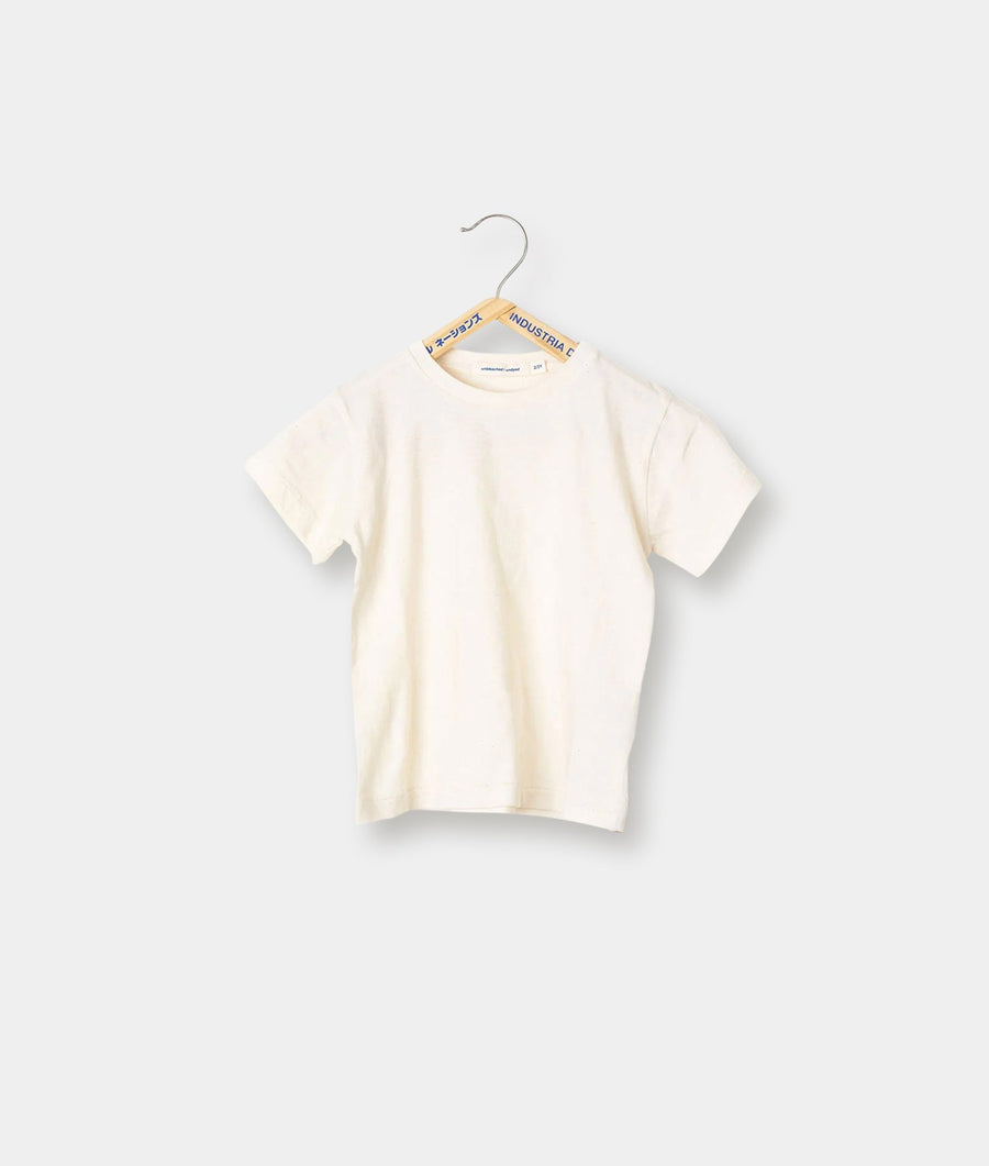 White organic cotton t-shirt displayed on a hanger - Industry of All Nations