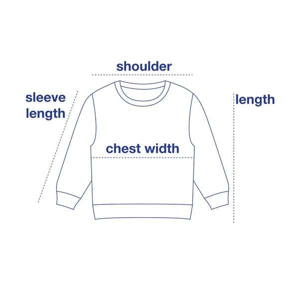 Kids Crew Sweatshirt size chart