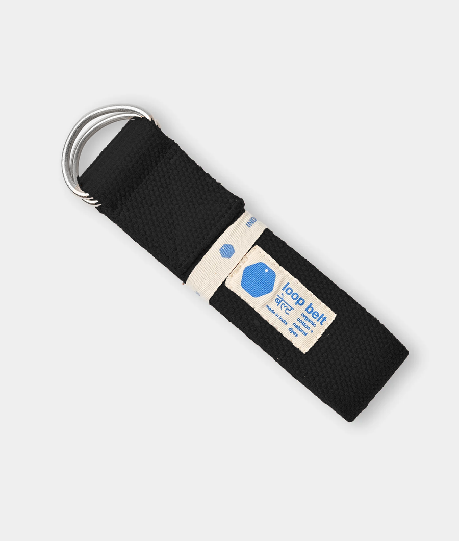 A black loop belt with a label reading "Loop Belt" displayed on a plain background - Industry of All Nations