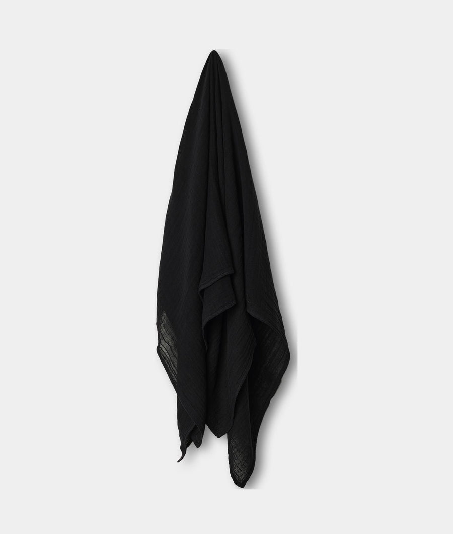 Black cotton scarf draped on white background - Industry of All Nations