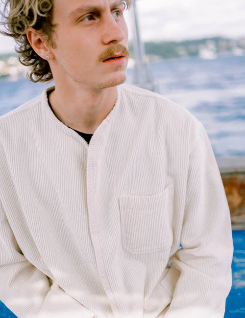 Nube Corduroy JacketUnbleached organic cotton, naturally off-white.