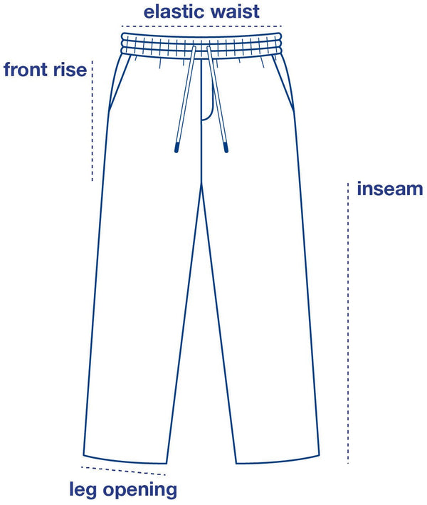 Ango Pants size chart measurement diagram