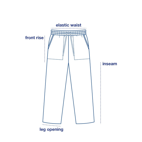 Baggy Sweats size chart measurement diagram