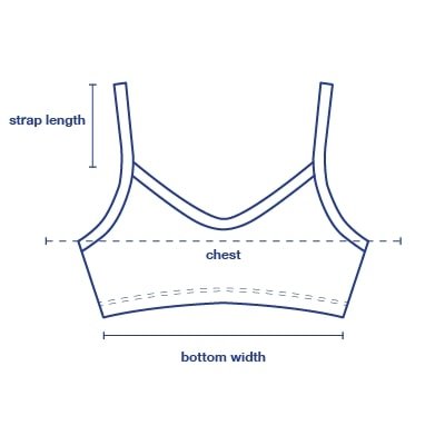 Bralette size chart measurement diagram