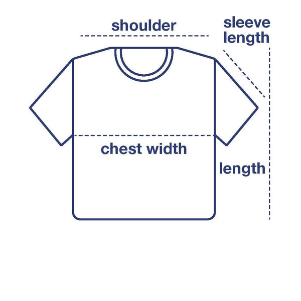 Cropped T-Shirt size chart measurement diagram