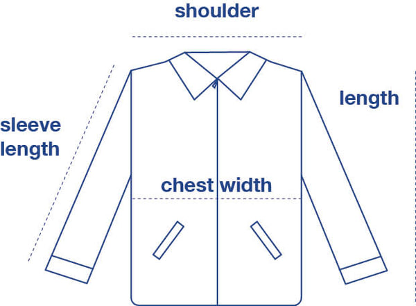 Kamaleon Jacket size chart measurement diagram