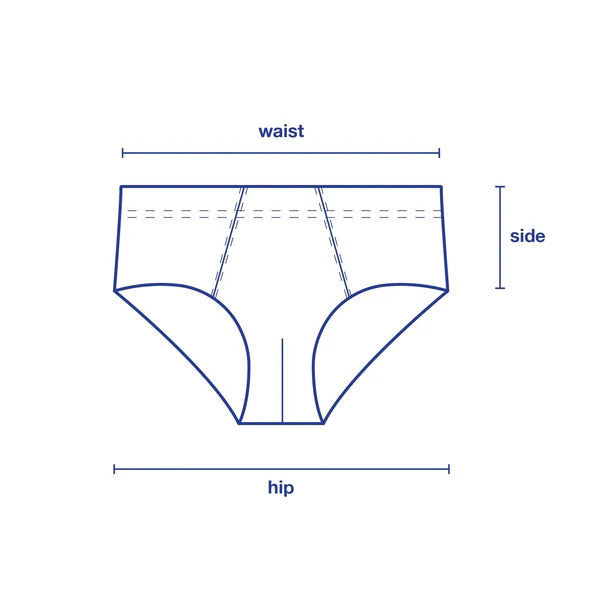 Men's Brief size chart measurement diagram