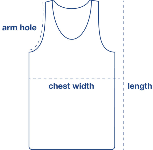Netty Tank size chart measurement diagram