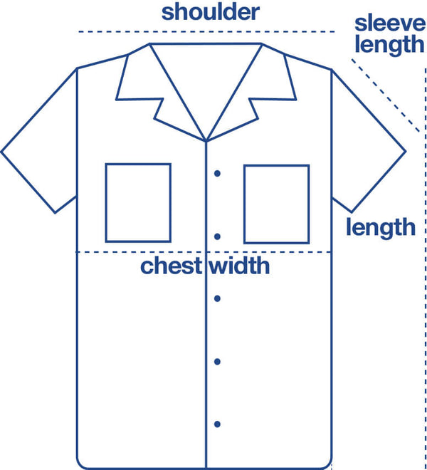 New Camp Shirt size chart measurement diagram