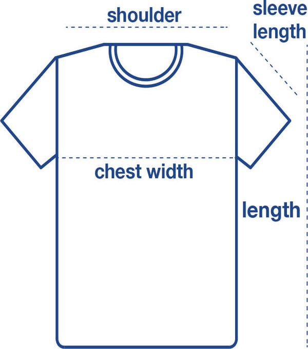Pique Crew size chart measurement diagram