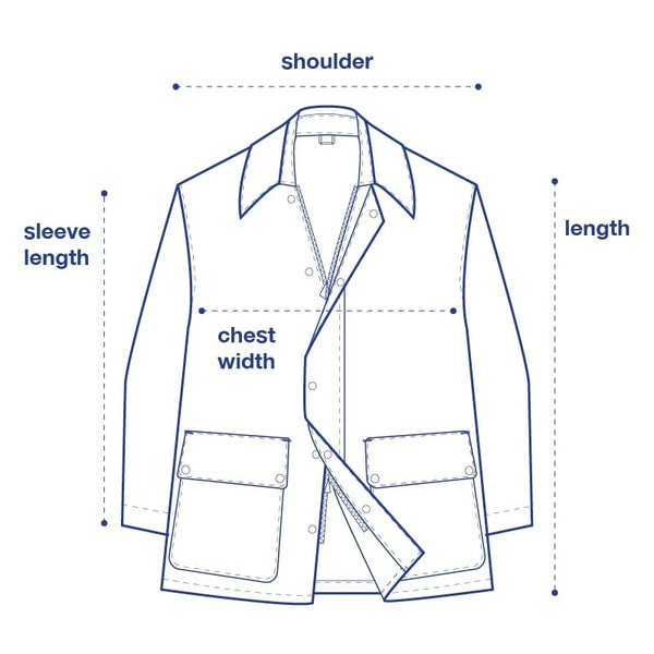 Plateau Jacket size chart measurement diagram