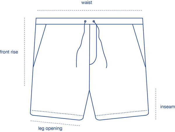 Ponya Corduroy Shorts size chart measurement diagram