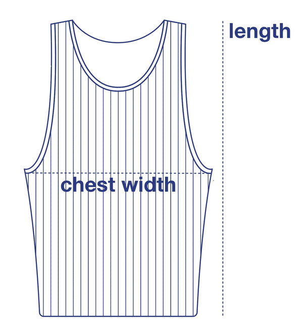 Rib Tank size chart measurement diagram