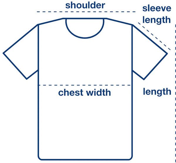 Standard T-Shirt size chart measurement diagram