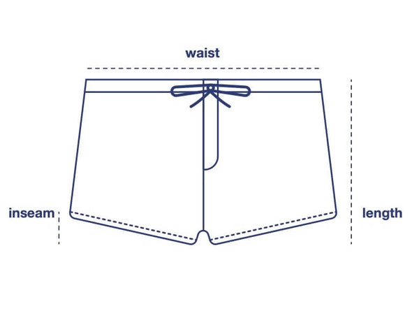 Woven Boxers size chart measurement diagram