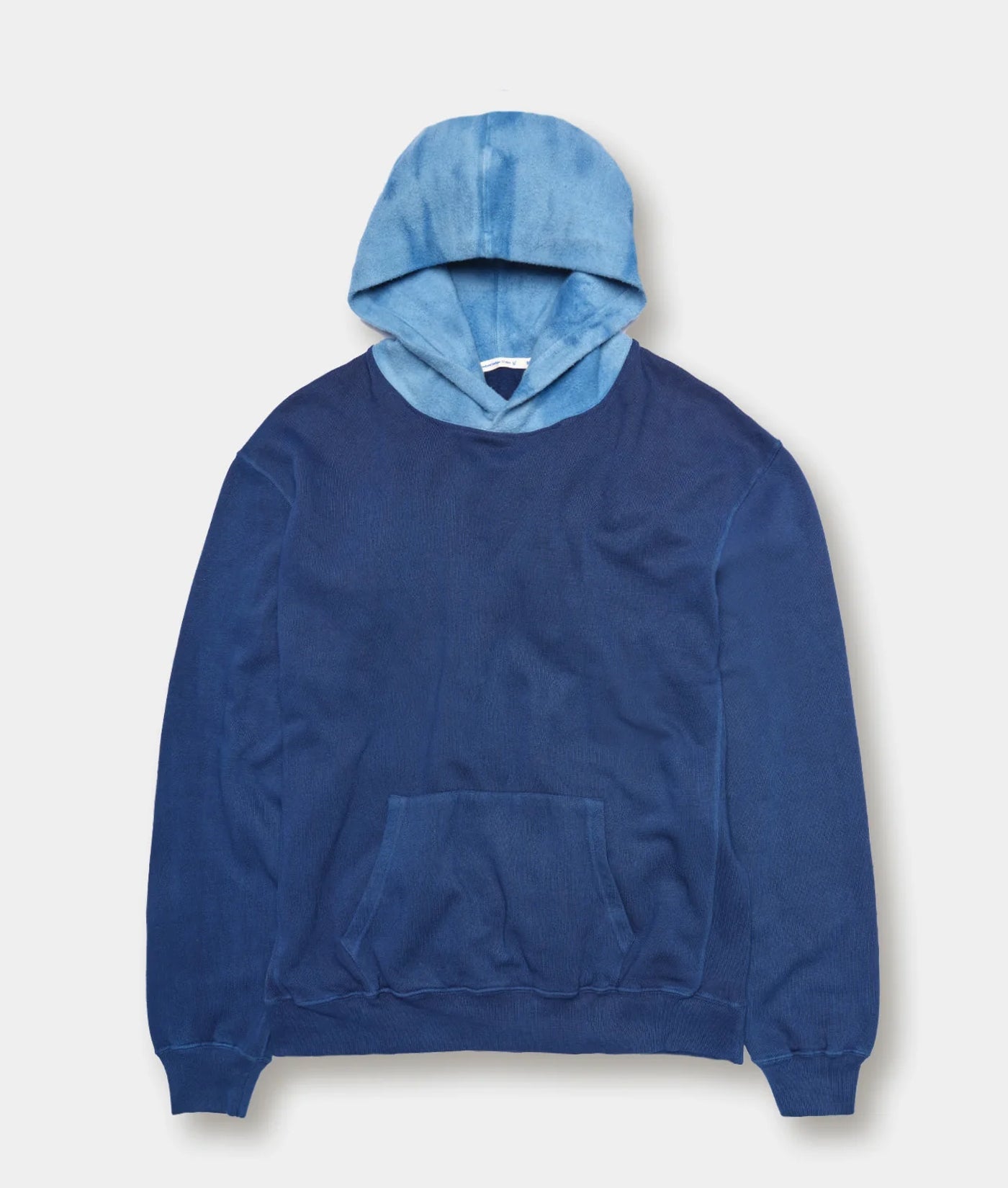 Blue hooded sweatshirt with front pouch pocket, displayed on a white background - Industry of All Nations