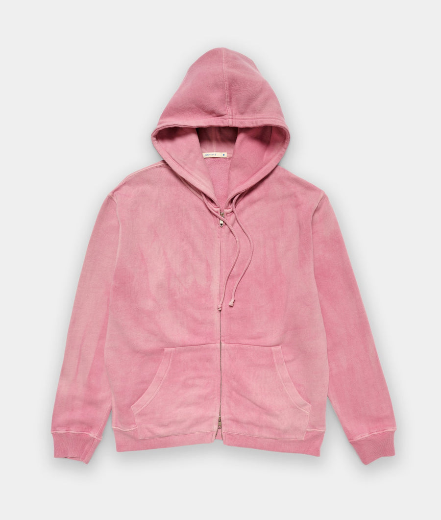 A light pink zip-up hooded sweatshirt displayed on a white background - Industry of All Nations